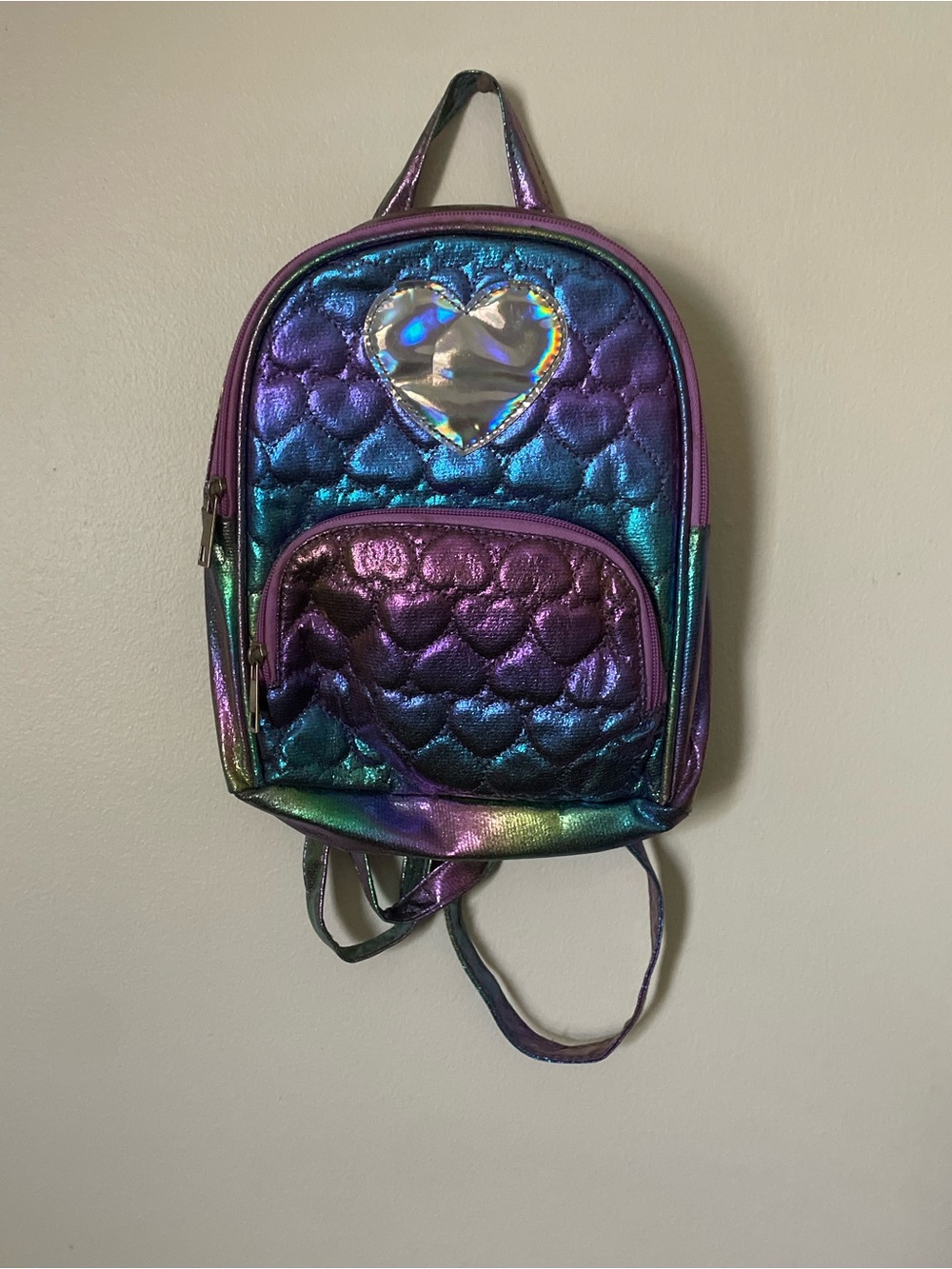 Justice Purple and Blue Heart Mini Backpack for Kids